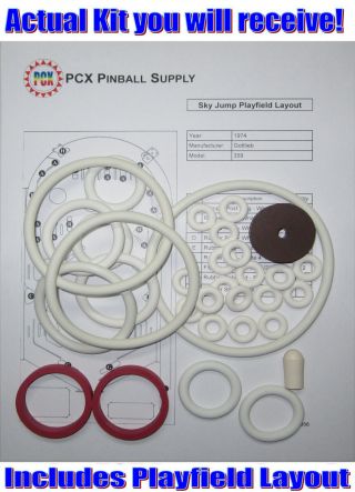 1974 Gottlieb Sky Jump Pinball Machine Rubber Ring Kit