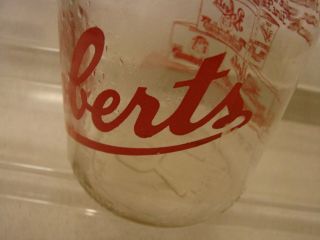 ROBERTS ONE QUART MILK BOTTLE BB48 SWEET CREAM BUTTER GRAPHICS 2 SIDES RED VERY 3