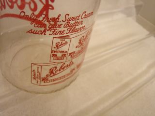 ROBERTS ONE QUART MILK BOTTLE BB48 SWEET CREAM BUTTER GRAPHICS 2 SIDES RED VERY 4