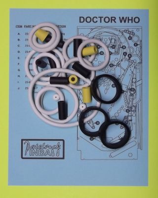 1992 Bally / Midway Doctor Who / Dr Who Pinball Rubber Ring Kit