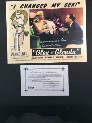 Dolores Fuller Limited Edition Signed Lobby Card With Glen Or Glenda 77/800