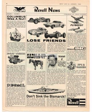 1964 Revell News Volume 1 Number 2 Model Car Plane Ed Roth Vintage Print Ad