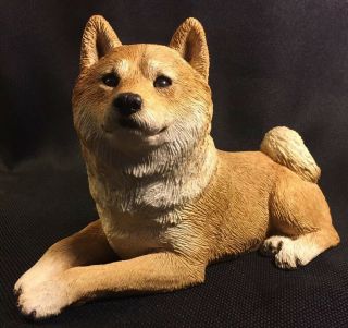 2006 Sandicast Shiba Inu Red Os138 Handcrafted & Painted Signed Brue