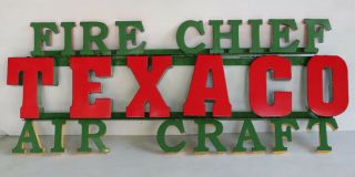 Texaco Fire Chief & Air Craft Letter Sign Gas Oil Airplane