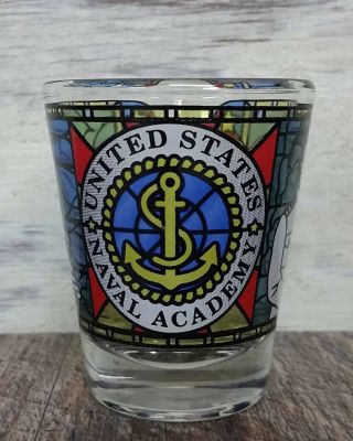 Vintage United States Naval Academy Shot Glass Made In Usa