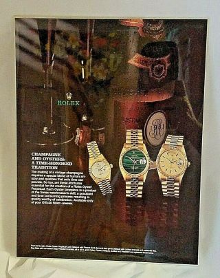 Vintage Rolex Counter Display Sign Champagne And Oysters