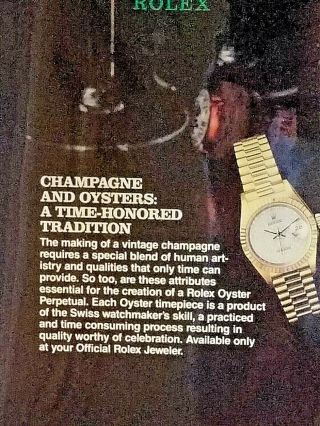 Vintage Rolex Counter Display Sign Champagne and Oysters 2