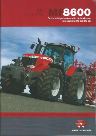 Farm Tractor Brochure - Massey Ferguson - Mf 8600 Series - Flemish 2011 (f5496)