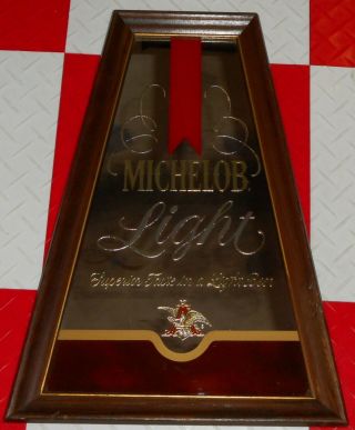 Vintage Framed Michelob Light Beer Sign Mirror