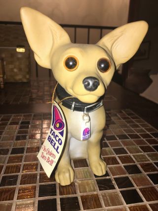 1998 Bobble Head Taco Bell Chihuahua Dog W/collar And Tag " Yo Quiero Taco Bell "