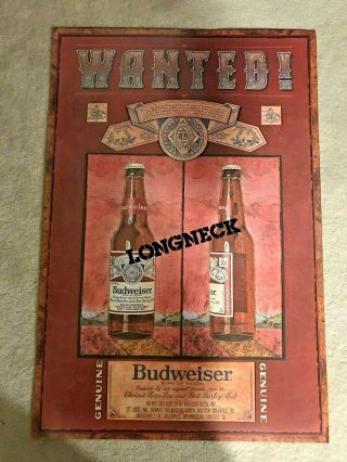 Budweiser Most Wanted Longnecker Poster 1980 