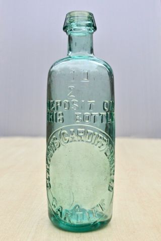 Vintage C1900s Claytons Ltd Cardiff Wales 1/2d Deposit Mineral Water Bottle