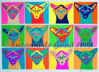 Siamese Cat Art Painting Collage Pop Art Hand Painted Suzanne Le Good