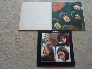 The Beatles - Rubber Soul/white Album/let It Be - 3 X Various Import Lp Set