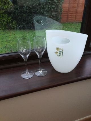 Gorgeous Perrier Jouet Belle Epoque Champagne Ice Bucket,  2 Glasses