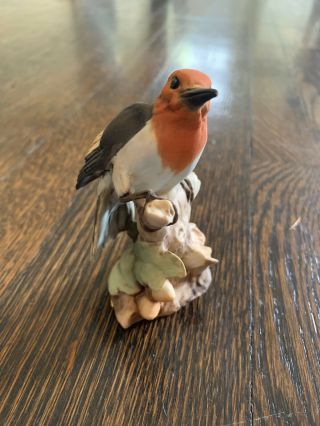 Tay Italy Porcelain Bird - Giuseppe Tagliariol - Red - headed Woodpecker 3
