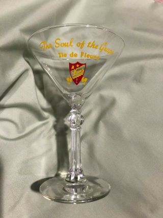 Vintage Barware - Martini Cut Stemware - " The Soul Of The Grape " Ile De Fleurs Lonz