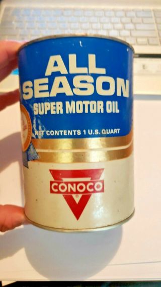 Vintage 1 Quart Conoco Motor Oil Can Cardstock