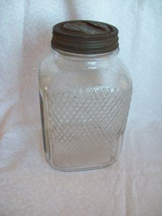 Vintage PLEE - ZING One Pound Coffee Jar Glass - RARE 2