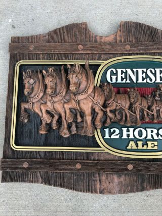 Antique GENESEE 12 HORSE ALE BAR ADVERTISING BEER Sign Man Cave 4
