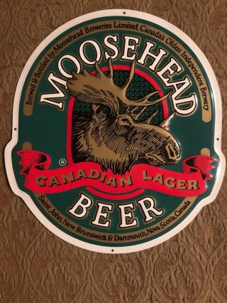 Moosehead Canadian Lager Beer Embossed 12.  5 " X 11.  5 " Inch Tin Sign