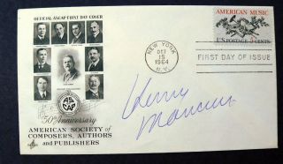 Authentic 1964 Signed First Day Cover Fdc By Henry Mancini - Pink Panther Theme