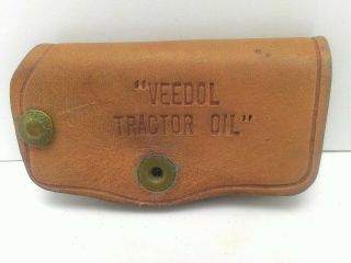 Vintage Leather Key Holder Case Veedol Tractor Oil Flying A Oil & Greases 2