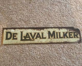 Vintage De Laval Milker Sign 2 Sided Farming Mfg Company Rare Sign 20 "