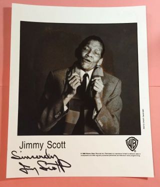 Signed Autograph Press Photo 8x10 Little Jimmy Scott Jazz Vocalist 1925 - 2014