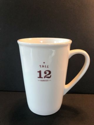 Starbucks Coffee Co.  White Tall 12 Oz Ceramic Mug 2010