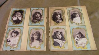 8 Victorian Trade Cards Woolson Spice Co.  1895 Little Girls