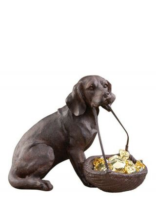 Victorian Trading Co Hound Dog With Basket Candy Dish