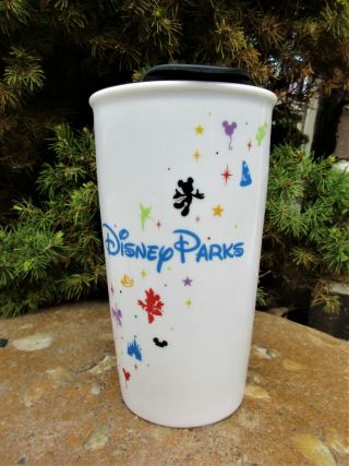 Disney Parks Starbucks Tall Ceramic Tumbler Travel Coffee Mug 1st Edition