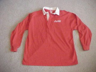 Vintage Coca - Cola Rugby Shirt Long Sleeve Xl