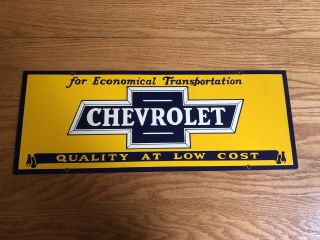 For Economical Transportation Chevrolet Quality At Low Cost Porcelain Sign