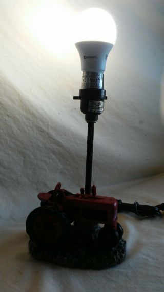 Small Tractor Table Lamp Farmers Red 6 Inch Base No Shade 3