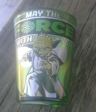 Star Wars: Yoda: May The Force Be With You Green 2 Oz Shot Glass Ships Usa
