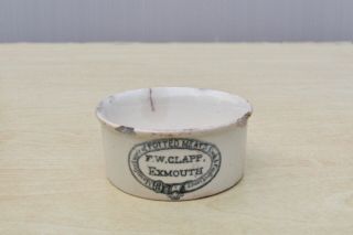 Vintage 1900s Clapp Exmouth Devon Potted Meats Bloater Paste Buckle Pic Pot Jar