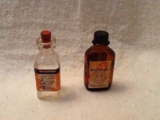 Vintage Mercurochrome Glass Medicine Bottles Set Of 2 One Glass Stopper Mckesson