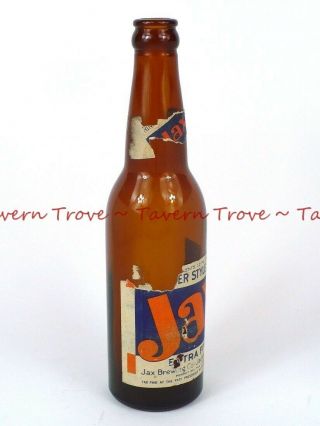 1930s FLORIDA Jacksonville JAX BEER 12oz longneck Bottle w/neck Tavern Trove 2