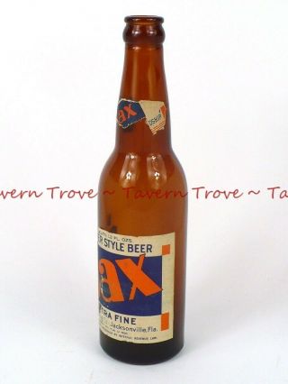 1930s FLORIDA Jacksonville JAX BEER 12oz longneck Bottle w/neck Tavern Trove 3
