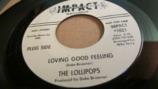 Rare Northern Soul 45 - The Lollipops - Loving Good Feeling - Impact Promo