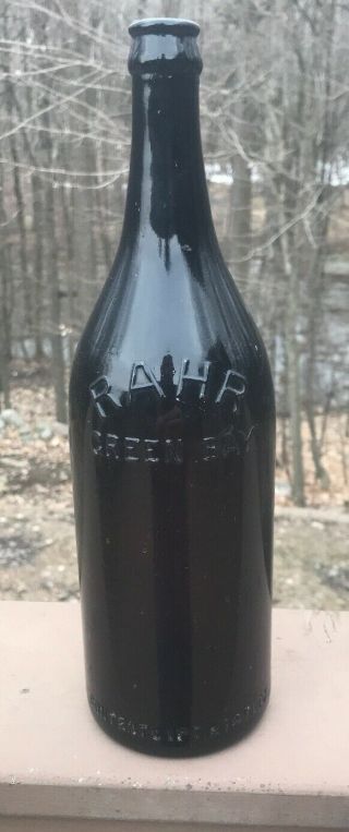 Rahr Green Bay Wisconsin Vtg Amber Beer Bottle 11 3/4” Tall 1 Pint 14 Ounces
