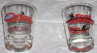 Nos 1994/95 " Nhra Winston Drag Racing " Glass Shot Glasses - -