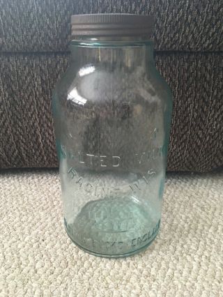 Incredible Large Early Horlicks Malted Milk Jar With Paper Instructions Druggist