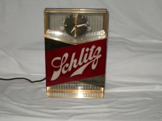 Vintage Schlitz Illuminating Electric Clock - Sharp