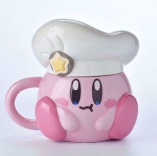 Kirby Chef Hat Ceramic Mug Cup With Lid Kirby Cafe Goods Store 2019 F/s