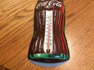 Vintage Taylor 859 Coke Coca Cola Metal Sign Embossed Bottle Wall Thermometer 2