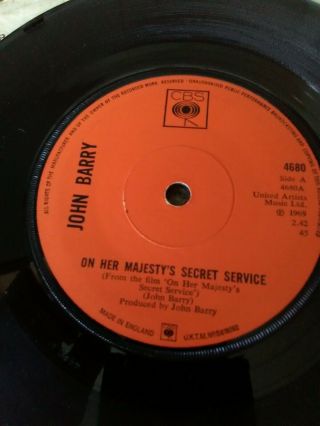 On Her Majestys Secret Service Vinyl Record Nm Hiby John Barry Cbs 1969