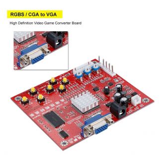 Pro High Definition Video Game Converter Board Rgbs/cga To Vga 15k 24k 31k,  Cable